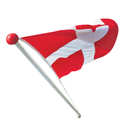 Dano mast flagstang glasfiber med vippebeslag